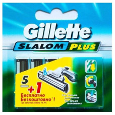 Кассеты  для бритья Жиллетт SLALOM, 5+1 шт...