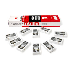 Лезвия Feather Hi-Stainless Double Edge Blades блок 20 упаковок по 5 двусторонних лезвий...