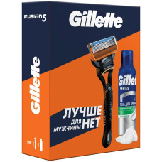 Подарочный набор Gillette Станок Fusion(1к)+пена дб Series(200мл)Увл.для чувств.кожи