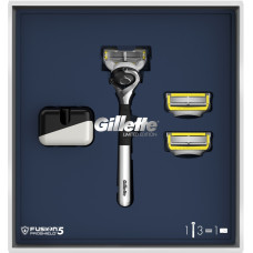 Подарочный набор Gillette Premium Станок Fusion ProShield L.E.+3кас+магнит.подставка